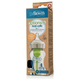 Dr. Brown's Γυάλινο Μπιμπερό Κατά των Κολικών με Θηλή Σιλικόνης 270ml