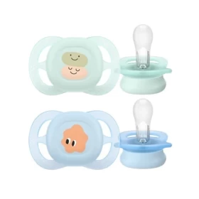 Philips Avent Ultra Start Boy Ορθοδοντικές Πιπίλες Σιλικόνης 0-2m, 2τεμ