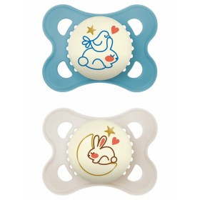 Mam Πιπίλες Σιλικόνης Original Night για 2-6 μηνών Μπλε/Μπεζ 2τμχ