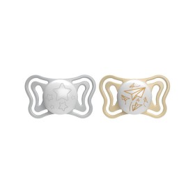 Preview 2 of Chicco Physioforma Light Πιπίλα Σιλικόνης Νυκτός Γκρι-Μπεζ 6-16m+ 2 Τεμάχια