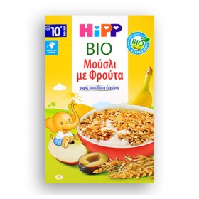 Hipp Bio Παιδικά Μούσλι με Φρούτα Χωρίς Ζάχαρη 1-3 Ετών 200gr