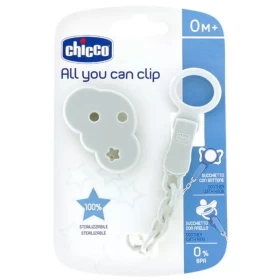 Chicco All You Can Clip Κλιπ Πιπίλας με Αλυσίδα Συννεφάκι 0m+, 1τεμ
