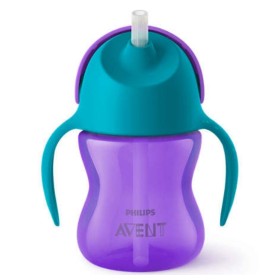 Preview 2 of Philips Avent Bendy Straw Cup Παιδικό Ποτηράκι με Λαβές Bendy 9m+ Μωβ 200ml