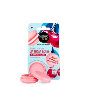 Organic Shop Lip Sugar Scrub Cherry Macaron με Εκχύλισμα Κερασιού για Απαλά & Ενυδατωμένα Χείλη 10ml