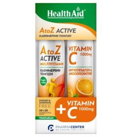 Health Aid Promo Pack A to Z Active, 20tabs & Vitamin C 1000mg, 20tabs