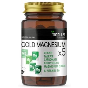 Inoplus Gold Magnesium x5 για την Καλή Λειτουργία των Μυών & του Νευρικού Συστήματος, 30 Δισκία