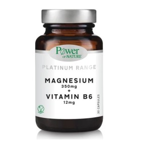 Power of Nature Magnesium 350mg + Vitamin B6 12mg Συμπλήρωμα Διατροφής για την Καλή Λειτουργία του Νευρικού Συστήματος 30 Κάψουλες
