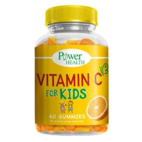 Power Health Vitamin C for Kids Βιταμίνη για Ενίσχυση του Ανοσοποιητικού, τo Δέρμα & Αντιοξειδωτική δράση Πορτοκάλι 60 ζελεδάκια