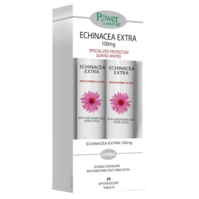 Power Health Promo Echinacea Extra 100mg Συμπλήρωμα Διατροφής με Εχινάκεια, Βιταμίνη C & Ψευδάργυρο για Ενίσχυση του Ανοσοποιητικού με Γεύση Λεμόνι 40 Effer.tabs (2×20 Effer.tabs)