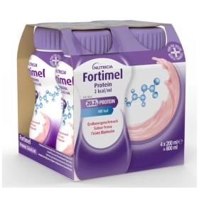Nutricia Fortimel Protein 2 Kcal Φράουλα 20.2gr πρωτείνη 4x200ml