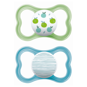 Mam Air Ορθοδοντική Πιπίλα Καουτσούκ 6-16m Πράσινο-Μπλέ, 2τεμ