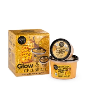 Natura Siberica Organic Shop Σετ Δώρου Glow & Celebrate Golden Shine Body Scrub 250ml & Shimmering Body Cream 100ml