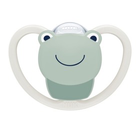 Nuk Space Πιπίλα Σιλικόνης (Βάτραχος - light green) Χωρίς Κρίκο 0-6 μηνών