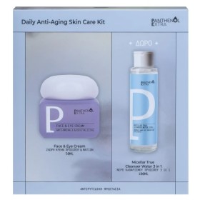 Panthenol Extra Daily Anti-Aging Skin Care Kit Σετ αντιγήρανσης και καθαρισμού προσώπου Με 24ωρη αντιρυτιδική κρέμα προσώπου & ματιών και νερό καθαρισμού προσώπου 3 σε 1