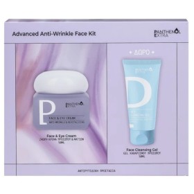 Medisei Panthenol Extra Advanced Anti-Wrinkle Face Kit Panthenol Extra Face & Eye Cream 24ωρη Αντιρυτιδική Κρέμα Προσώπου - ματιών 50ml + Panthenol Extra Face Cleansing Gel Αφρώδες gel 