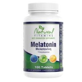 Natural Vitamins Melatonin 1mg 100 Υπογλώσσιες Ταμπλέτες