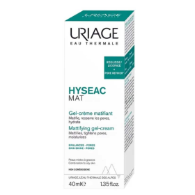 Uriage Eau Thermale Hyseac Mat Mattifying Gel-Cream Κρέμα για Μάτ Αποτέλεσμα Μικτής & Λιπαρής Επιδερμίδας 40ml