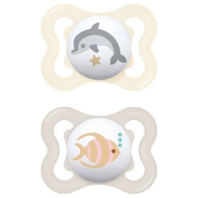 Mam Πιπίλα Air Σιλικόνης 2-6m Ροζ Δελφίνι - Μπεζ Ψαράκι 2τμχ