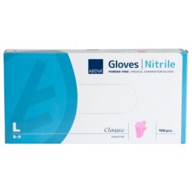 Abena Γάντια Νιτριλίου Ροζ Χωρίς Πούδρα 100 τεμάχια