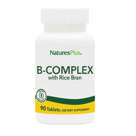 Nature’s Plus Vitamin B-Complex with Rice Bran Συμπλήρωμα Διατροφής Βιταμινών B Ανακουφίζει Από το Αίσθημα Κόπωσης 90tabs