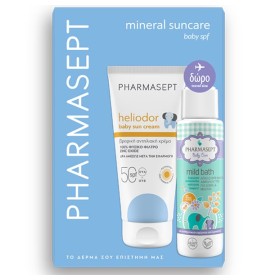 Pharmasept Promo Pack Heliodor Βaby Sun Cream SPF50 100ml & Δώρο Mild Bath Απαλό Βρεφικό Αφρόλουτρο 100ml