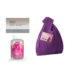 Mey Promo Vitamin A + AHA Cream Κρέμα Αντιγήρανσης 24ωρης Δράσης 50ml & IvyBears Women's Hair 60 gummies & Δώρο Knitted Bag – φωτογραφία 2