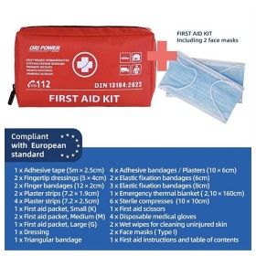 First Aid Kit  Φαρμακείο Πρώτων Βοηθειών Αυτοκινήτου με Εξοπλισμό και Πιστοποίηση DIN 13164:2022 – φωτογραφία 3