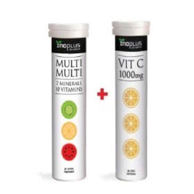 Inoplus Promo Multi Multi Γεύση Λεμόνι 20 αναβράζοντα δισκία + Vitamin C 1000 mg 20 αναβράζοντα δισκία