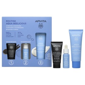 Apivita Promo Routine Aqua Beelicious Κρέμα Ενυδάτωσης Πλούσιας Υφής 40ml & ΔΩΡΟ Μαύρο Τζελ Καθαρισμού 15ml & Booster Αναζωογόνηση 10ml