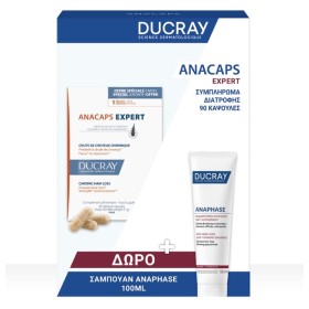 Ducray Promo κατά της Τριχόπτωσης με Anacaps Expert 90caps & Δώρο Ducray Anaphase Σαμπουάν Κατά της Τριχόπτωσης 100ml