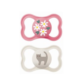 Mam Ορθοδοντικές Πιπίλες Σιλικόνης Air για 6-16 μηνών 2τμχ (ροζ/εκρου)