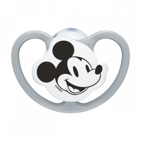 Nuk Perfect Match Air Disney Mickey Mouse Πιπίλα Σιλικόνης με Θήκη Γκρι 0-6m