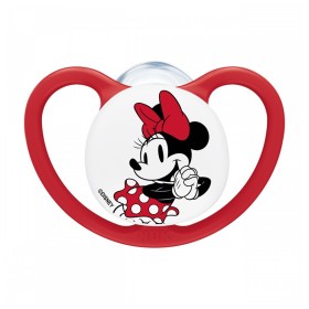 Nuk Perfect Match Air Disney Minnie Mouse Πιπίλα Σιλικόνης με Θήκη Κόκκινη 0-6m