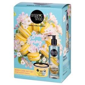 Natura Siberica Organic Shop Promo Sweet Spring Mood Gentle Care White Sugar Body Scrub 250ml & Lemon Macaron Firming Shower Gel 280ml