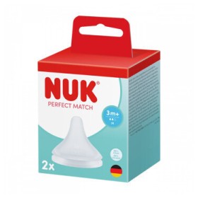 Nuk Perfect Match Θηλές από Σιλικόνη Μεσαίας Ροής για 3+ μηνών 2τμχ