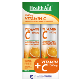 Health Aid Promo Vitamin C1000mg Αναβράζοντα Δισκία Πορτοκάλι & ΔΩΡΟ Vitamin C1000mg Αναβράζοντα Δισκία Πορτοκάλι 20+20tabs