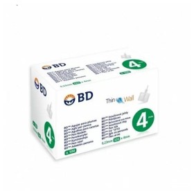 BD Thin Wall Αποστειρωμένες βελόνες ινσουλίνης 4mm x 0.23mm (32G) 100τμχ