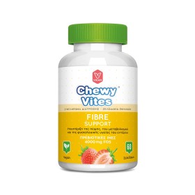 Vican Chewy Vites Adults Fibre Support για Υποστήριξη της Πέψης & του Μεταβολισμού & της Υγείας του Εντέρου Φράουλα 60 Ζελεδάκια