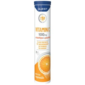 Quest Vitamin C 1000mg με Rosehips & Ρουτίνη, Υποστήριξη Ανοσοποιητικού 20 Αναβράζουσες Ταμπλέτες