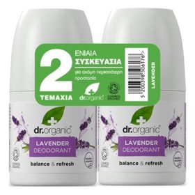 Dr. Organic Promo Lavender Deodorant Roll-on Αποσμητικό με Βιολογική Λεβάντα​​​​​​​ 2x50ml