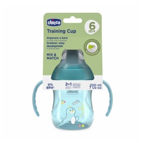 Chicco Training Cup Εκπαιδευτικό Μπιμπερό Σιλικόνης με Λαβές Τιρκουάζ για 6m+ 200ml