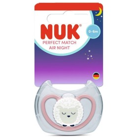 NUK Perfect Match Air Night Πιπίλα Σιλικόνης 0-6m Ροζ Προβατάκι