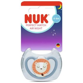 NUK Perfect Match Air Night Πιπίλα Σιλικόνης 0-6 μηνών, Λιοντάρι Μπλε/Μπεζ