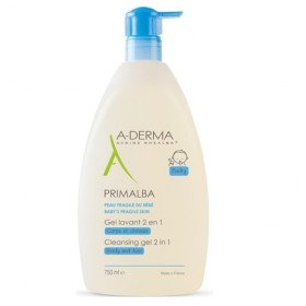 A-Derma Primalba Baby Cleansing Gel 2 in 1 Body & Hair (750ml) - Βρεφικό καθαριστικό gel