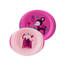 Chicco Baby's Dish Set 12m+ Ροζ 2τμχ