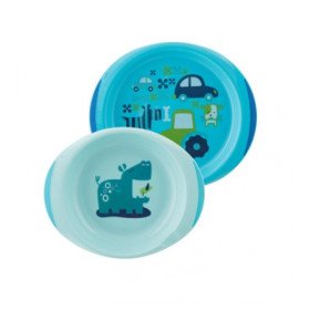 Chicco Baby's Dish Set 12m+ Μπλέ 2τμχ
