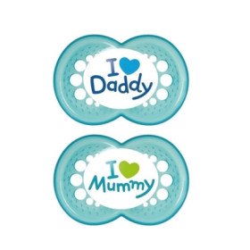 Mam I Love Daddy Latex Bahama Blue & Wave Blue 6m+ 2τμχ