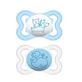 Mam Mini Air Latex Μπλε Άσπρο 0-6m 2 τμχ