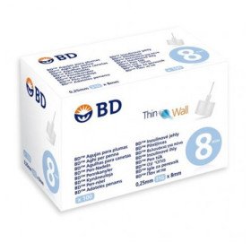 BD Thin Wall Βελόνες Ινσουλίνης Για Πένες 31G x 8mm 100τμχ