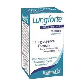 Health Aid Lungforte Breathe Easy Συμπλήρωμα Διατροφής Για Τους Πνεύμονες 30 ταμπλέτες